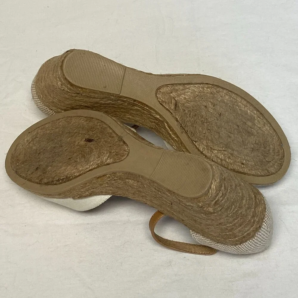 White Mountain Mamba Espadrilles Neutral Rope Wedge Heels Ankle Strap 9.5 NIB